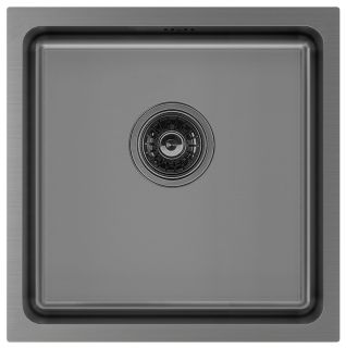 Мойка кухонная Paulmark Vista PM304444-GM воронёная сталь